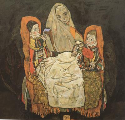 Egon Schiele Mother with Two Chilren III (mk12) oil painting picture